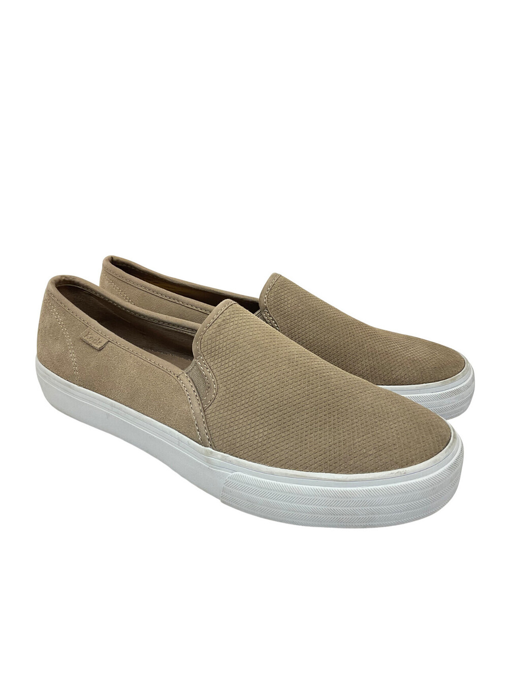 Keds Women’s Low-Cut Double Decker Casual Sneakers WH64410 Tan/White Size 8M